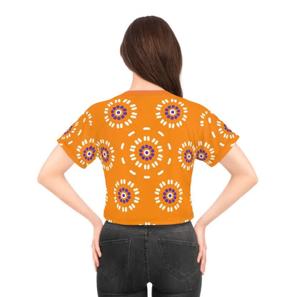 Captivate in Style: Floral Crop Tee for the Fashion-forward - Tee