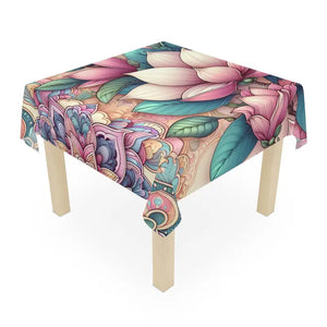 Pink Floral Mandala Dream Tablecloth - Elegant Dining Art - Dipaliz - one Size / White - Tablecloths