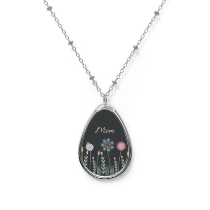 Captivating Zinc Alloy Wildflower Oval Necklace - Accessories