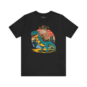 Quirky Capybara T-rex Unisex Jersey Adventure Tee - Dipaliz - T-shirts