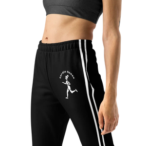 Cardio Queen Women’s Black Joggers | Double White Stripe Track Pants - s