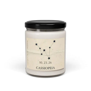 Personalized Constellation Soy Candle - Cassiopeia Design - Dipaliz - Coconut Cream + Cardamom / 9oz - Home Decor