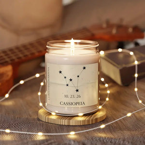Personalized Constellation Soy Candle - Cassiopeia Design - Dipaliz - Home Decor