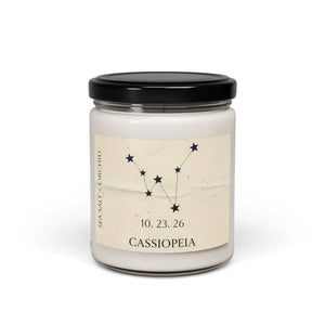 Personalized Constellation Soy Candle - Cassiopeia Design - Dipaliz - Sea Salt + Orchid / 9oz - Home Decor
