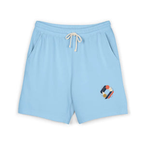 Casual Graphic Sweat Shorts, Minimal Abstract Patch Design