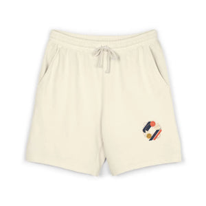 Casual Graphic Sweat Shorts, Minimal Abstract Patch Design