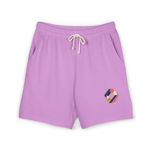 Casual Graphic Sweat Shorts, Minimal Abstract Patch Design