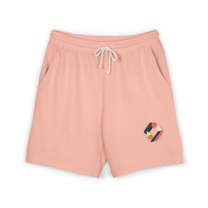 Casual Graphic Sweat Shorts, Minimal Abstract Patch Design