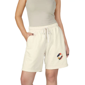 Casual Graphic Sweat Shorts, Minimal Abstract Patch Design