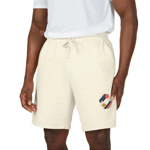 Casual Graphic Sweat Shorts, Minimal Abstract Patch Design