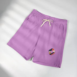 Casual Graphic Sweat Shorts, Minimal Abstract Patch Design