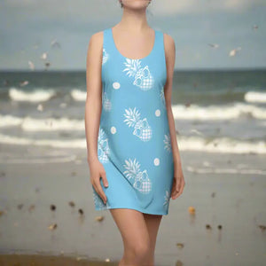 Pineapple Print Racerback Dress Summer Vibes Style Dipaliz - Dresses