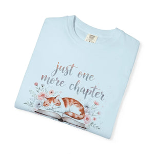 Cat and Books with Text ?Just one More Chapter’ Book Lovers T-shirt - T-shirts
