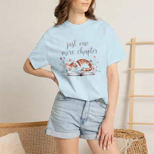 Cat and Books with Text ?Just one More Chapter’ Book Lovers T-shirt - T-shirts