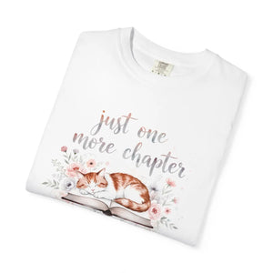 Cat and Books with Text ?Just one More Chapter’ Book Lovers T-shirt - T-shirts