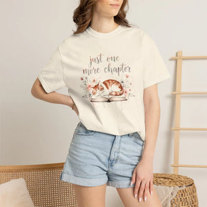 Cat and Books with Text ?Just one More Chapter’ Book Lovers T-shirt - T-shirts