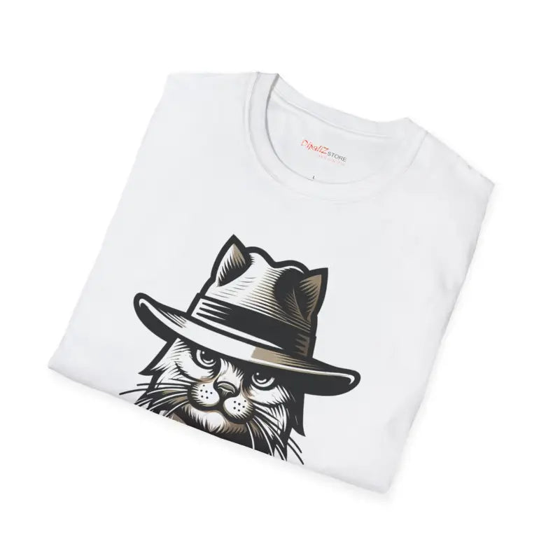 Unisex Cat with a Hat Cotton Tee - Fashion Trends 2024 - T-shirt