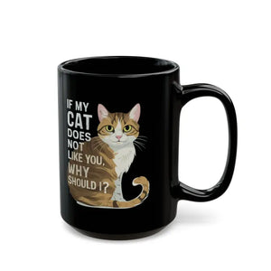 Black Ceramic Mug - Cats Judgement Design - Dipaliz