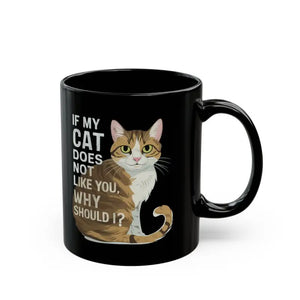 Black Ceramic Mug - Cats Judgement Design - Dipaliz - 11oz