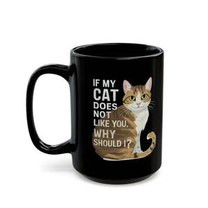 Black Ceramic Mug - Cats Judgement Design - Dipaliz