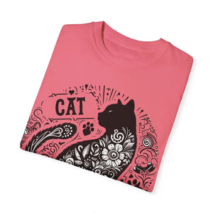 Vibrant Floral Unisex Tee - Artistic Cat Design - Dipaliz - T-shirts