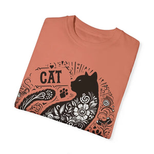 Vibrant Floral Unisex Tee - Artistic Cat Design - Dipaliz - T-shirts