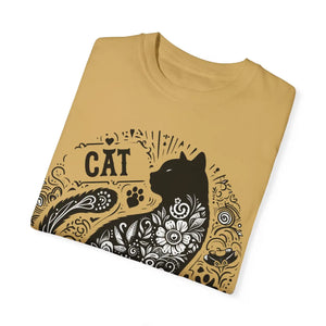 Vibrant Floral Unisex Tee - Artistic Cat Design - Dipaliz - T-shirts