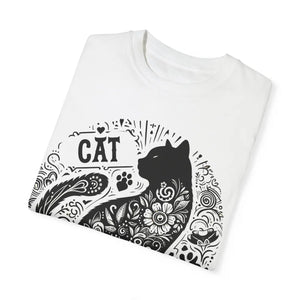 Vibrant Floral Unisex Tee - Artistic Cat Design - Dipaliz - T-shirts