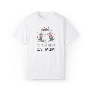 Cozy Unisex Cat Mom Tee - Soft Cotton Garment Dyed - Dipaliz - T-shirts - s