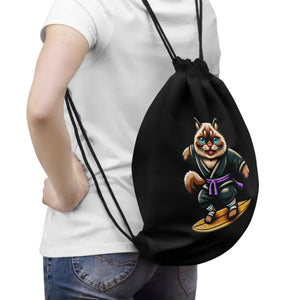 Cat Ninja Surfboard Outdoor Drawstring Bag Adventure - Dipaliz - one Size - Backpacks