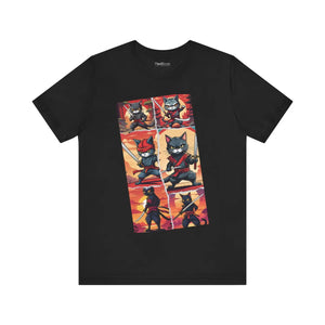 Soft Cat Ninja Warrior Tee - Casual Cotton Unisex - Dipaliz - T-shirts