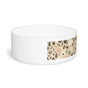 Chic Cat Pattern Pet Bowl - Ceramic Feeding Dish - Dipaliz - Bowls Feeders & Waterers