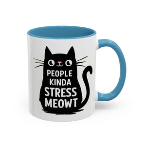 Two-tone Cat Mug - People Kinda Stress Meowt 11oz - Dipaliz - Mugs