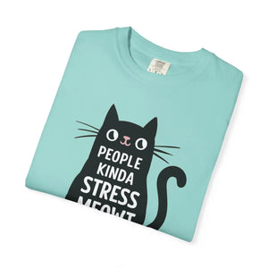 Relaxed Cat Tee - Kinda Stress Meowt Cotton - Dipaliz - T-shirts