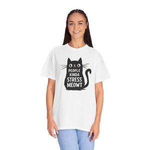 Relaxed Cat Tee - Kinda Stress Meowt Cotton - Dipaliz - T-shirts