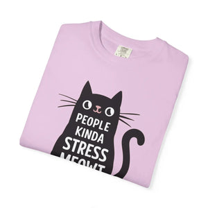 Relaxed Cat Tee - Kinda Stress Meowt Cotton - Dipaliz - T-shirts
