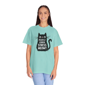 Relaxed Cat Tee - Kinda Stress Meowt Cotton - Dipaliz - T-shirts