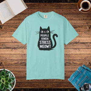 Relaxed Cat Tee - Kinda Stress Meowt Cotton - Dipaliz - T-shirts