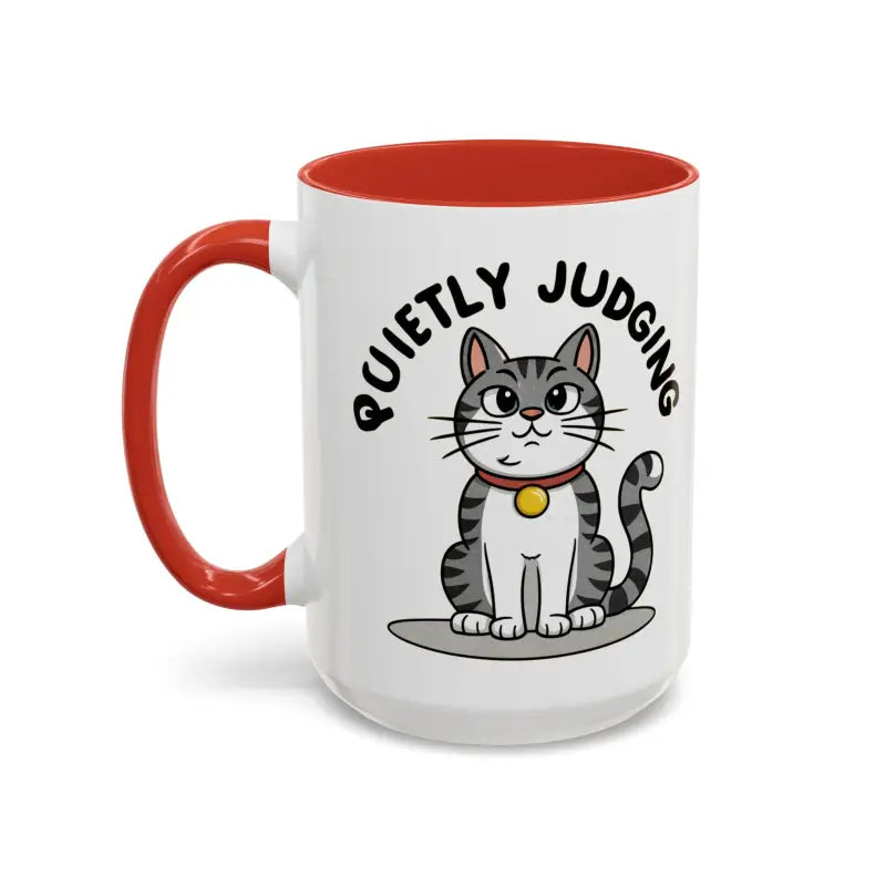 Colorful Cat Judging Ceramic Mug for Sassy Mornings