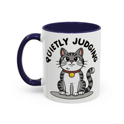 Colorful Cat Judging Ceramic Mug for Sassy Mornings