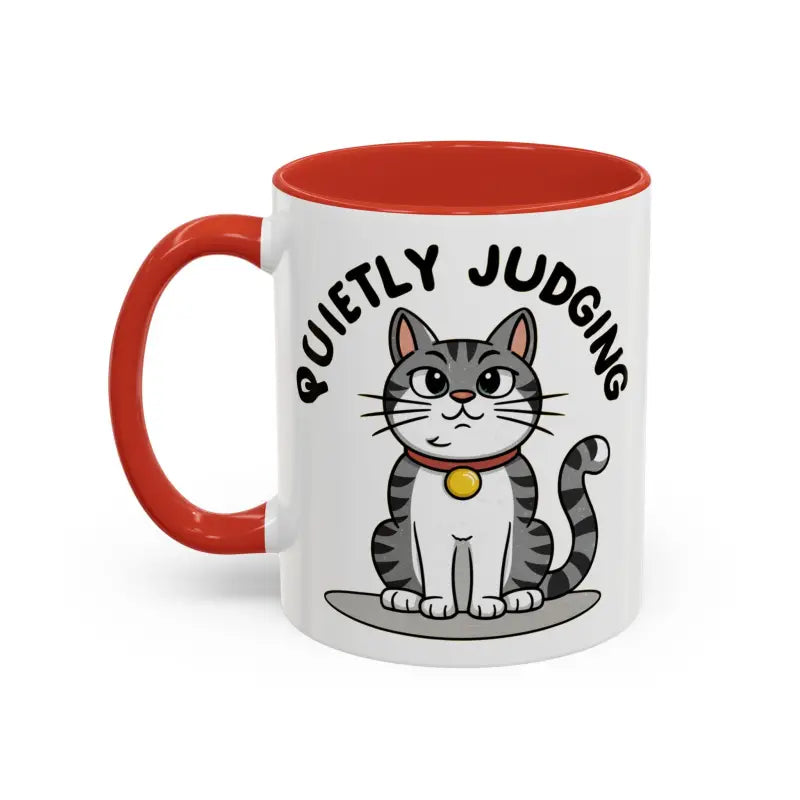 Colorful Cat Judging Ceramic Mug for Sassy Mornings