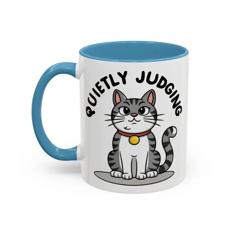 Colorful Cat Judging Ceramic Mug for Sassy Mornings