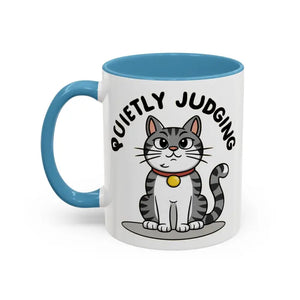 Cat Quietly Judging Accent Coffee Mug - Ceramic - Dipaliz - Mugs