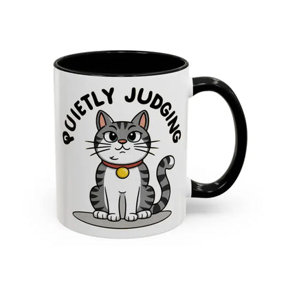 Colorful Cat Judging Ceramic Mug for Sassy Mornings