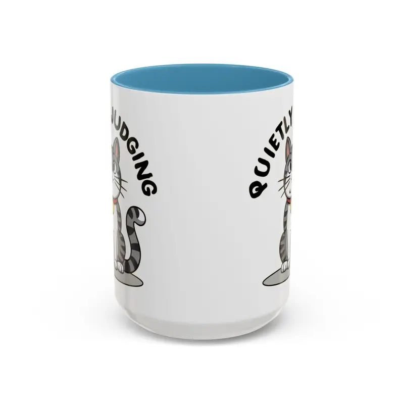 Colorful Cat Judging Ceramic Mug for Sassy Mornings