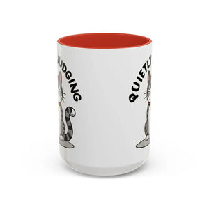 Cat Quietly Judging Accent Coffee Mug - Ceramic - Dipaliz - Mugs
