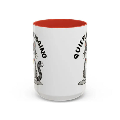 Colorful Cat Judging Ceramic Mug for Sassy Mornings