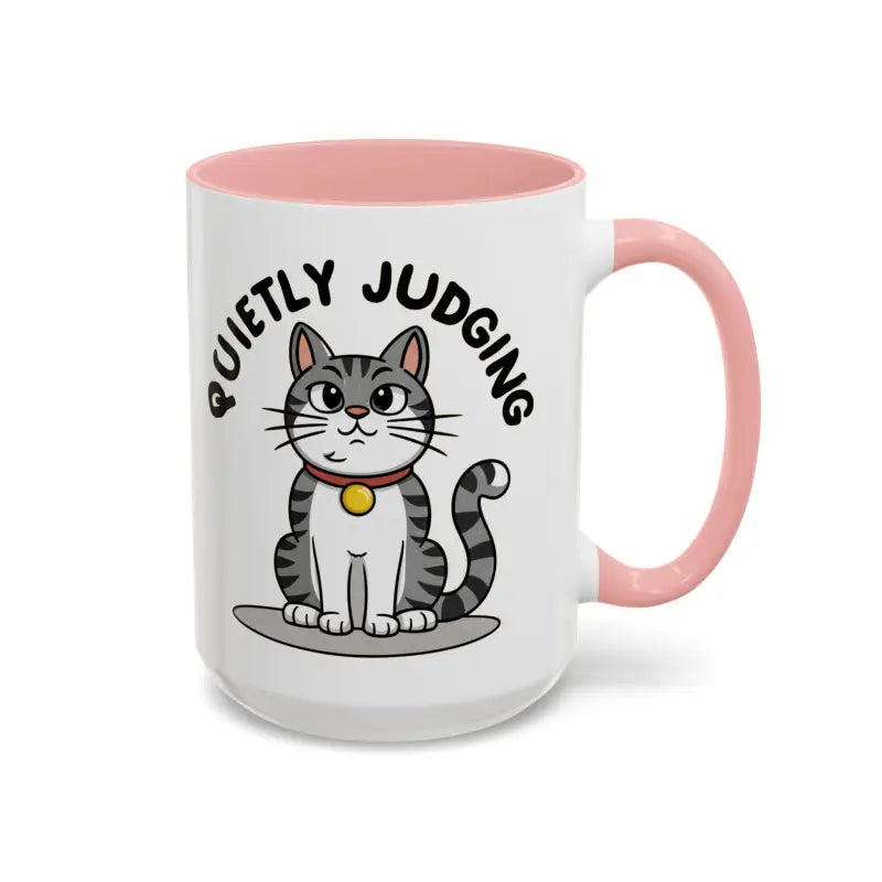 Colorful Cat Judging Ceramic Mug for Sassy Mornings