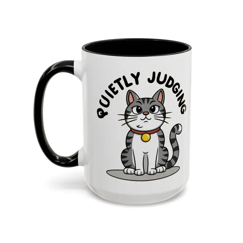 Colorful Cat Judging Ceramic Mug for Sassy Mornings