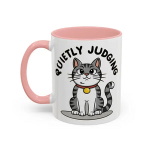 Cat Quietly Judging Accent Coffee Mug - Ceramic - Dipaliz - Mugs